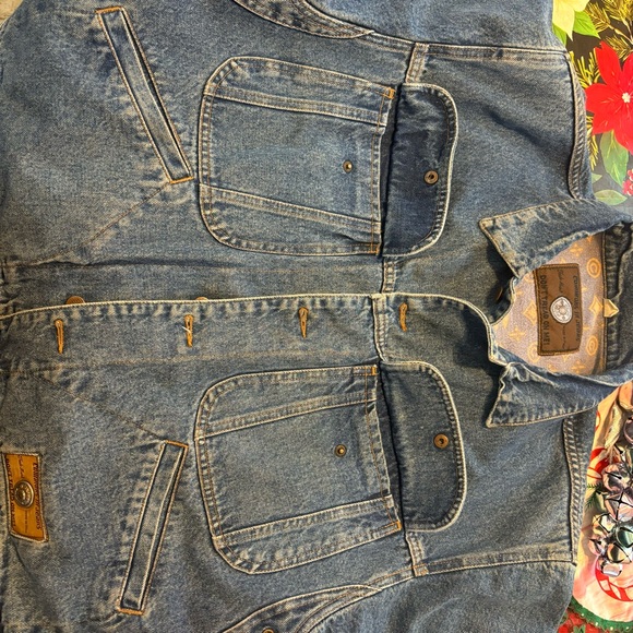 Vintage vtg 90s Jean jacket denim lined men’s size large made in Italy - Picture 3 of 7